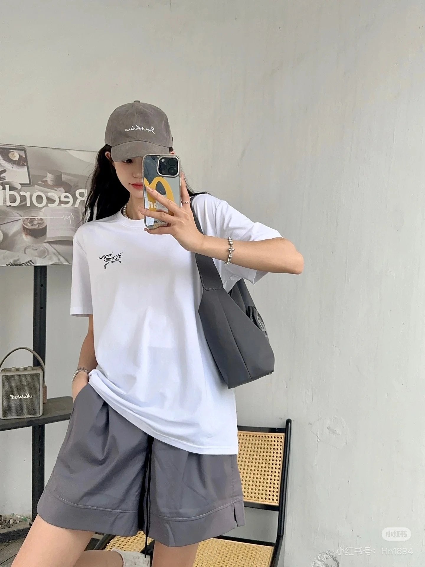 Arc'teryx T-shirt Back Chicken Skeleton Pattern Print logo round Neck Short Sleeve25ss New pure cotton T Unisex T-Shirt OS Loose Fit Base Shirt Top Half Sleeve T-Shirt