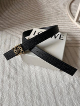 LOEWE Belt Top version Original Sample Women's Clothes Original Order Belt Width3.2cm Genuine Goods Quality Counter Full Set of Packaging Selected Imported First Layer Calfskin Leather Feel Comparable to Genuine Goods Boutique Letter Buckle Official Net S