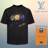 Louis Vuitton LV T-shirt Chest pumpkin print logo round Neck Short Sleeve25ss New Pure Cotton Unisex Style T T-shirt OS Loose Fit Base Shirt Short Sleeve T-Shirt Top