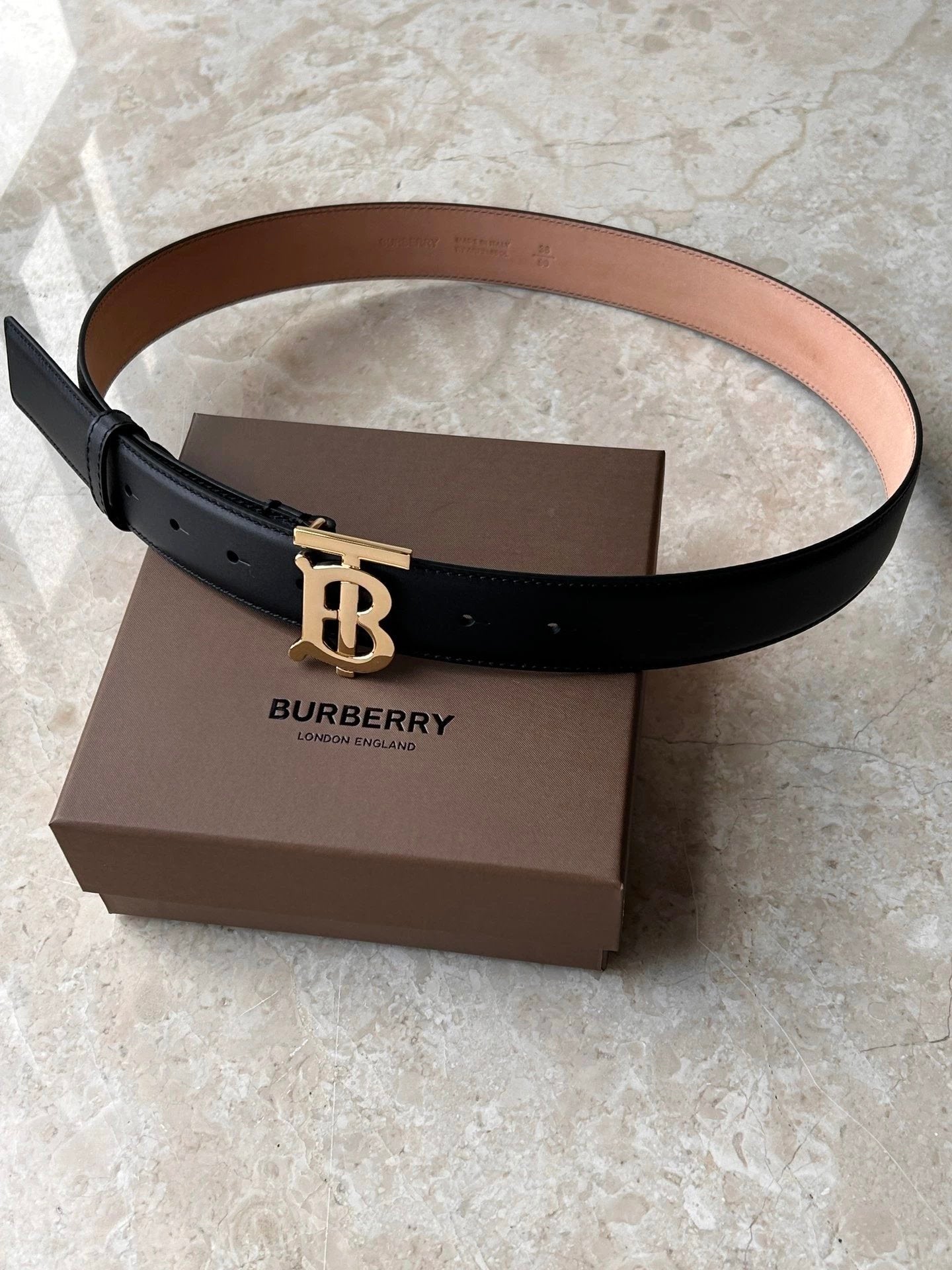 Burberry Belt Top version 【Original Custom】Original New Men's Leather Belt Width3.5cm Double-Sided Imported First Layer Calfskin Full Grain Leather Genuine Goods Quality Original Letter Rotating Buckle Counter Full Set Gift Box Packaging B Home Belt