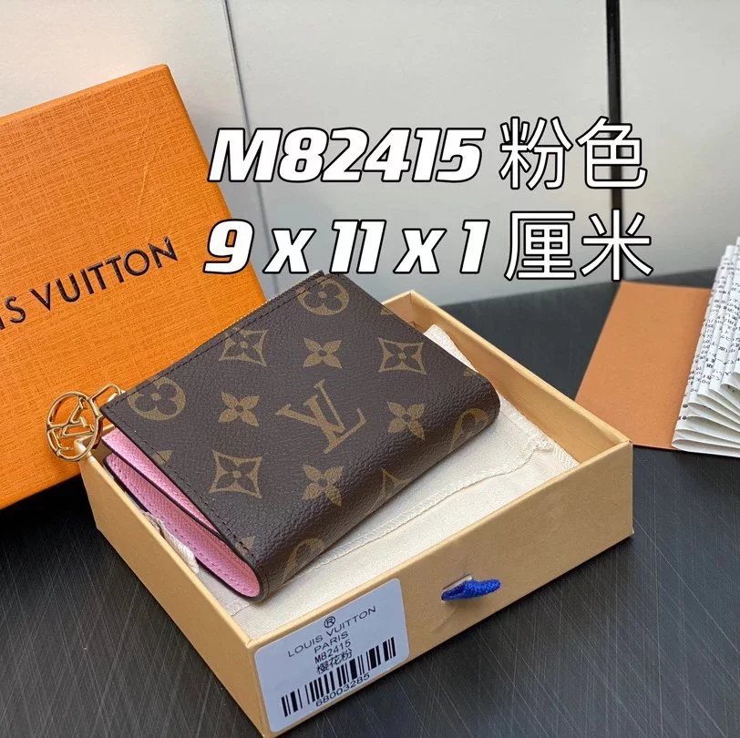 Louis Vuitton LV Wallets/Clutches Top version M824152023Ladies New Summer Dopamine Color Matching PortefeuilLisa Wallet Zipper Coin Purse Card Holder M82381Red M82382Green M82383Pink M82415Purple M82383Brown M82605Blue