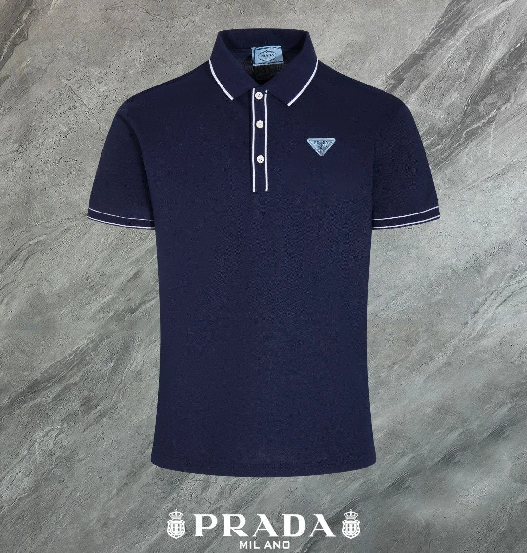 PRADA T-shirt Chest Triangle Mark Letters logo Patch POLO Shirt Lapel Short Sleeve25ss New Unisex Commuter Short Sleeve Summer Loose Fit T Business Shirt Plus Size T-Shirt