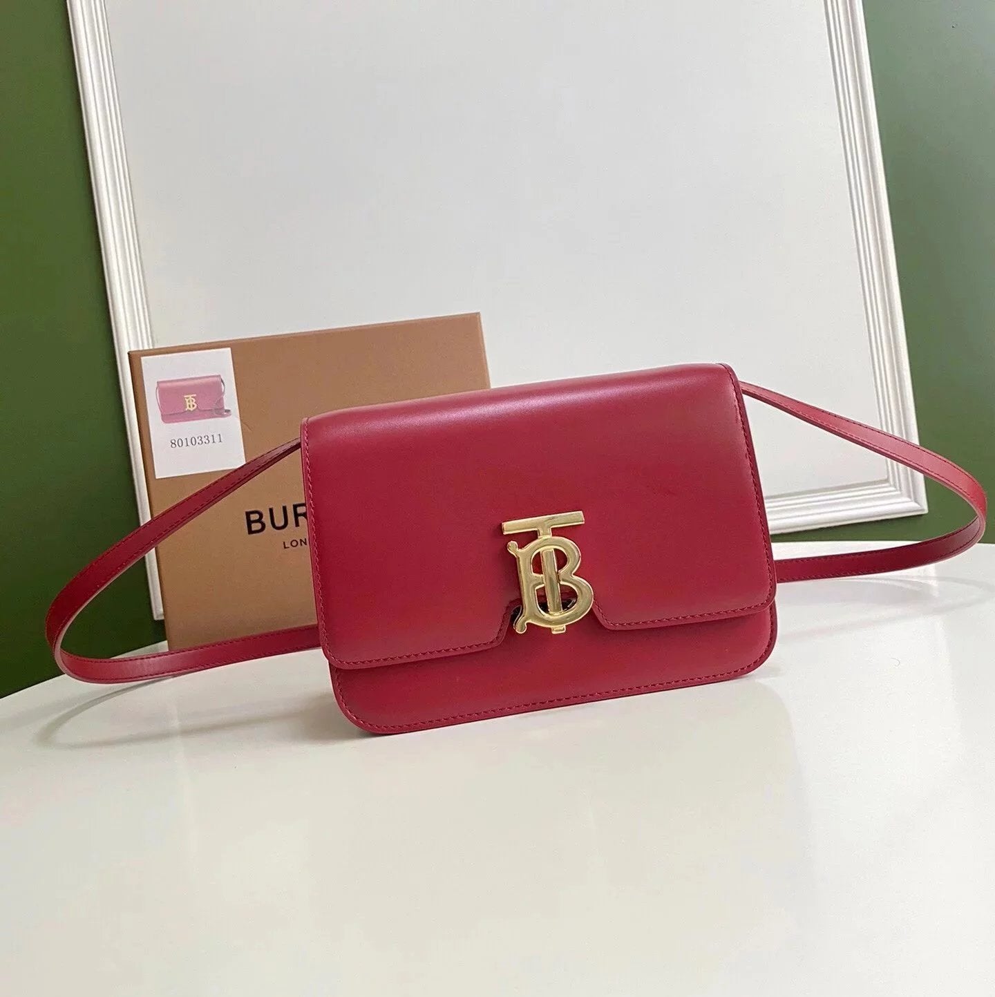 Burberry Women's Bag Top version 【Surrogate Shopping Edition】New TBBag Twist Lock Bag Square Bag Women's Cow Leather Bag Crossbody Bag Box Camera Bag Stewardess Bag