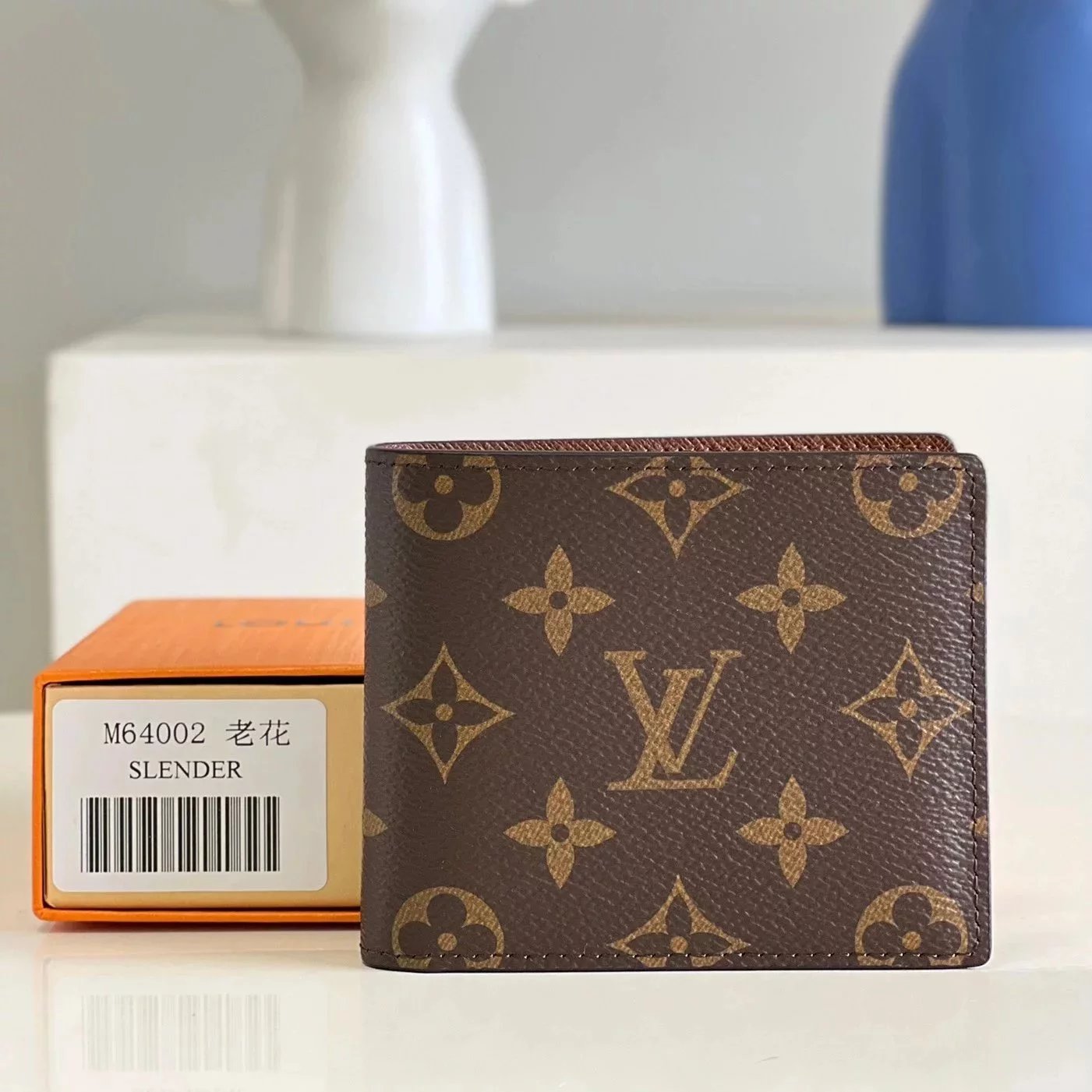 Louis Vuitton LV Wallets/Clutches Top version M64002SLENDER Wallet Boys Wallet Folding Pocket Clip Wallet Made of Masculine Style MonogramEclipse Made of Canvas Fabric，This Style Slender Small and Thin Wallet