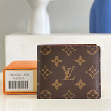 Louis Vuitton LV Wallets/Clutches Top version M64002SLENDER Wallet Boys Wallet Folding Pocket Clip Wallet Made of Masculine Style MonogramEclipse Made of Canvas Fabric，This Style Slender Small and Thin Wallet