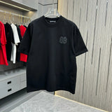 Balenciaga T-shirt Chest BB Diamond logo round Neck Short Sleeve25ss New pure cotton T Unisex T-Shirt OS Drop Shoulder Loose Fit Base Shirt Top T-Shirt Short Sleeve