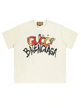 Gucci T-shirt Chest Graffiti Print logo round Neck Short Sleeve25ss New Pure Cotton Unisex Style T T-shirt OS Loose Fit Base Shirt Top Half Sleeve T-Shirt