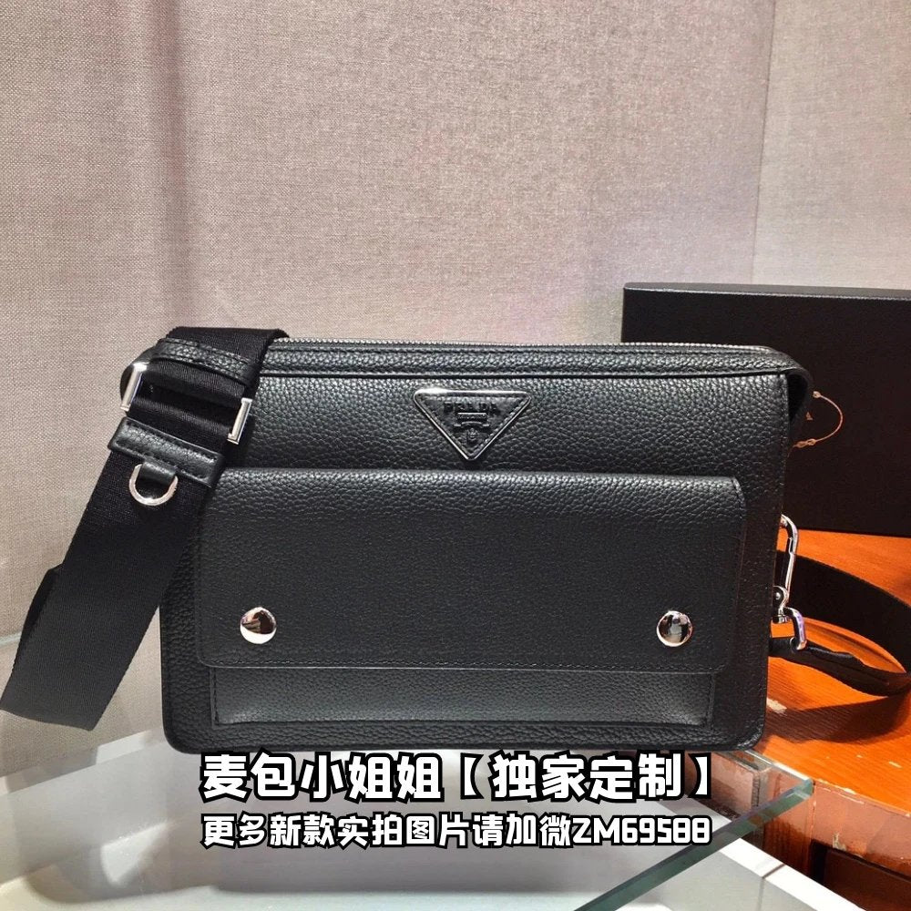 PRADA Bag Top version Latest Men Messenger Bag Imported Original Calfskin Nylon Cloth Sholder Bag Clutch Shoulder Bag Messenger Bag Men's Bag2VH091