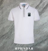 PRADA T-shirt Chest Letters logo Patch POLO Shirt Lapel Short Sleeve25ss New Unisex Commuter Short Sleeve Summer Loose Fit T Business Shirt Plus Size T-Shirt