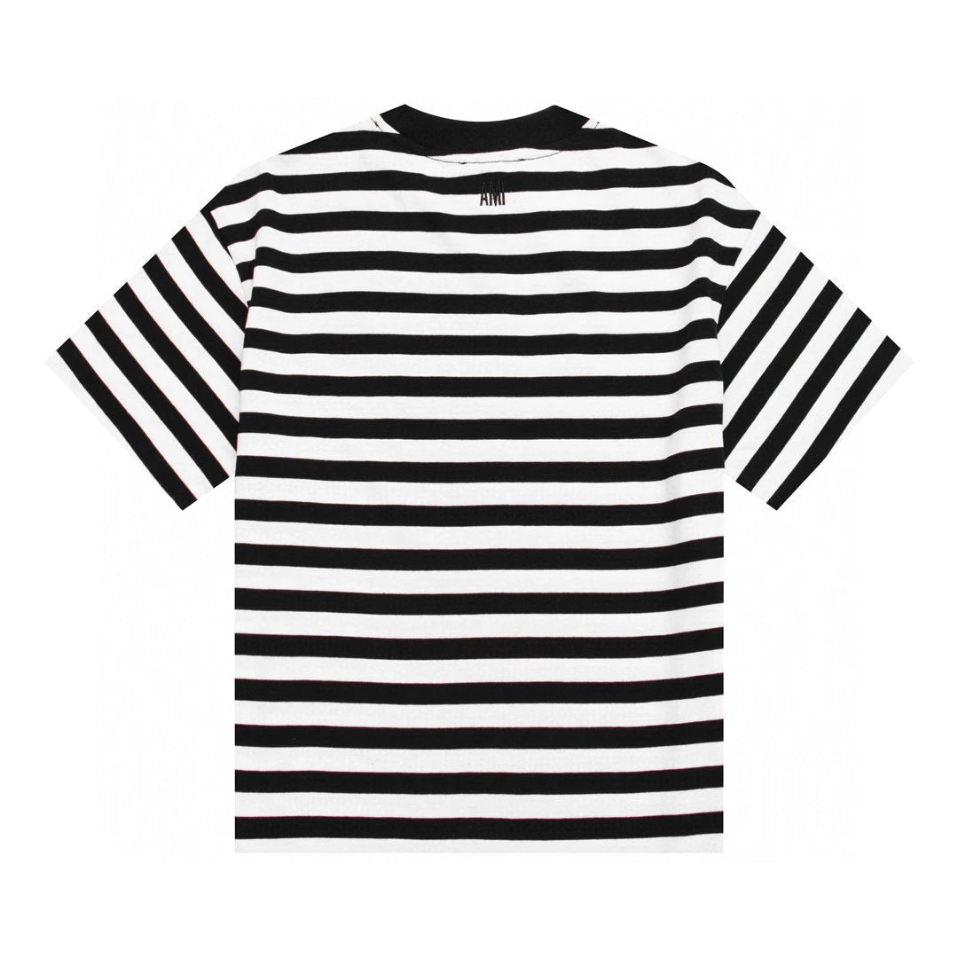 Ami T-shirt Top Version Unisex Striped Short Sleeve T T-shirt