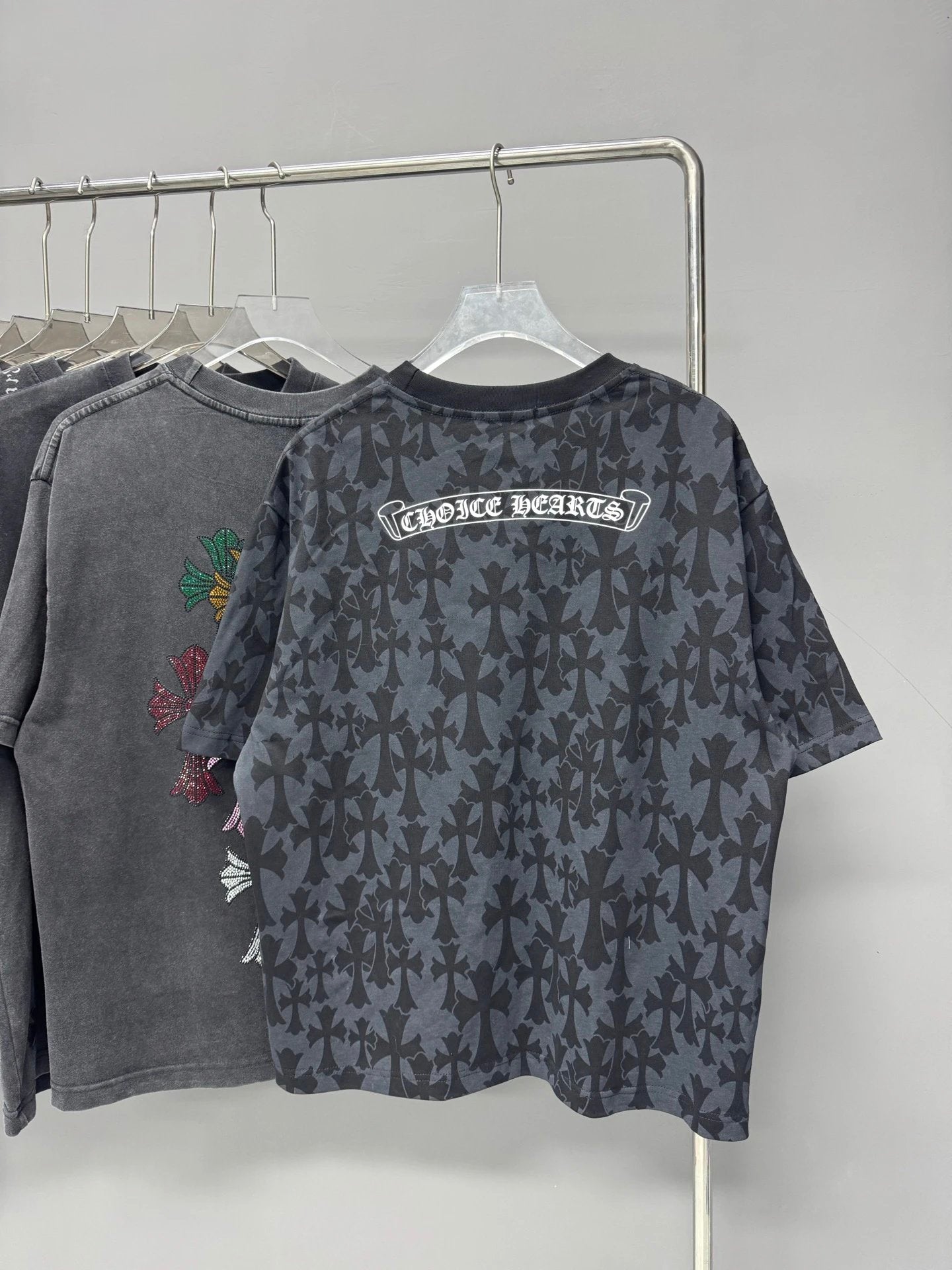 Chrome Hearts T-shirt Full Digital Printing logo round Neck Short Sleeve25ss New pure cotton T Unisex T-Shirt OS Loose Fit Base Shirt Top Half Sleeve T-Shirt