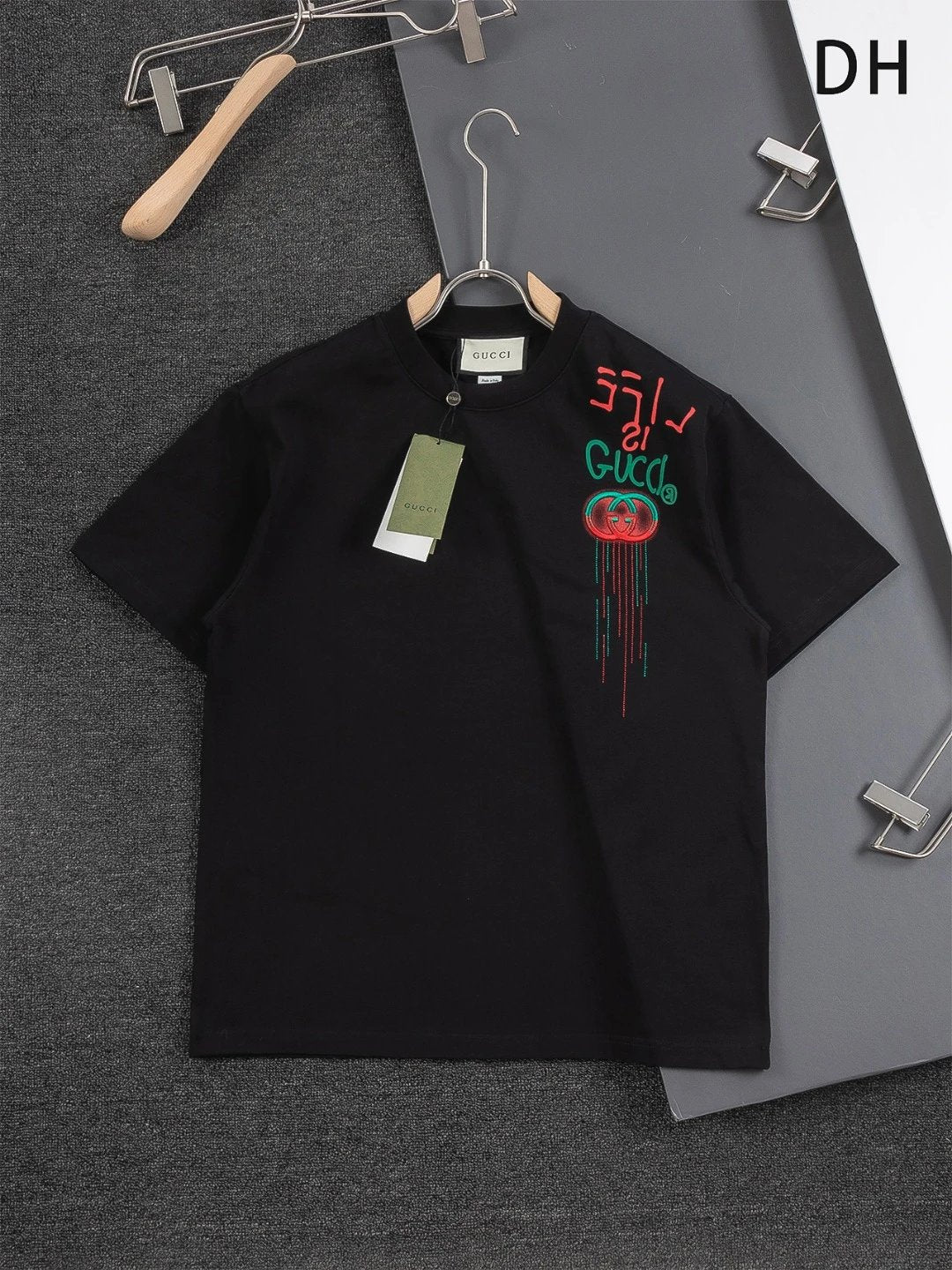 Gucci T-shirt Double Chest Letter G Embroidery logo round Neck Short Sleeve25ss New Pure Cotton Unisex Style T T-shirt OS Loose Fit Base Shirt Half Sleeve T-Shirt Top Half Sleeve
