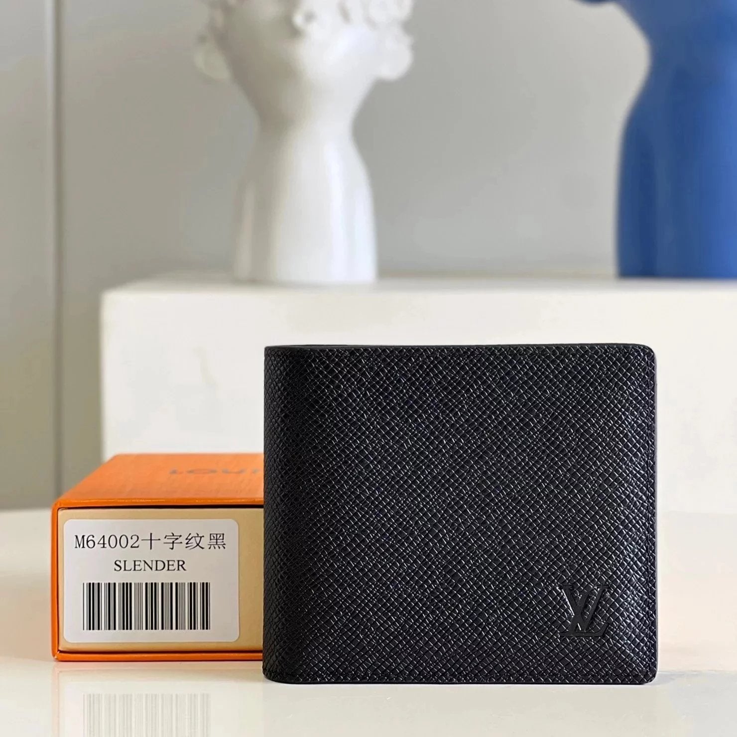Louis Vuitton LV Wallets/Clutches Top version M64002SLENDER Wallet Boys Wallet Folding Pocket Clip Wallet Made of Masculine Style MonogramEclipse Made of Canvas Fabric，This Style Slender Small and Thin Wallet