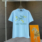 Arc'teryx T-shirt Chest Skeleton Pattern Print logo round Neck Short Sleeve25ss New Pure Cotton Unisex Style T T-shirt OS Loose Fit Base Shirt Top Half Sleeve T-Shirt