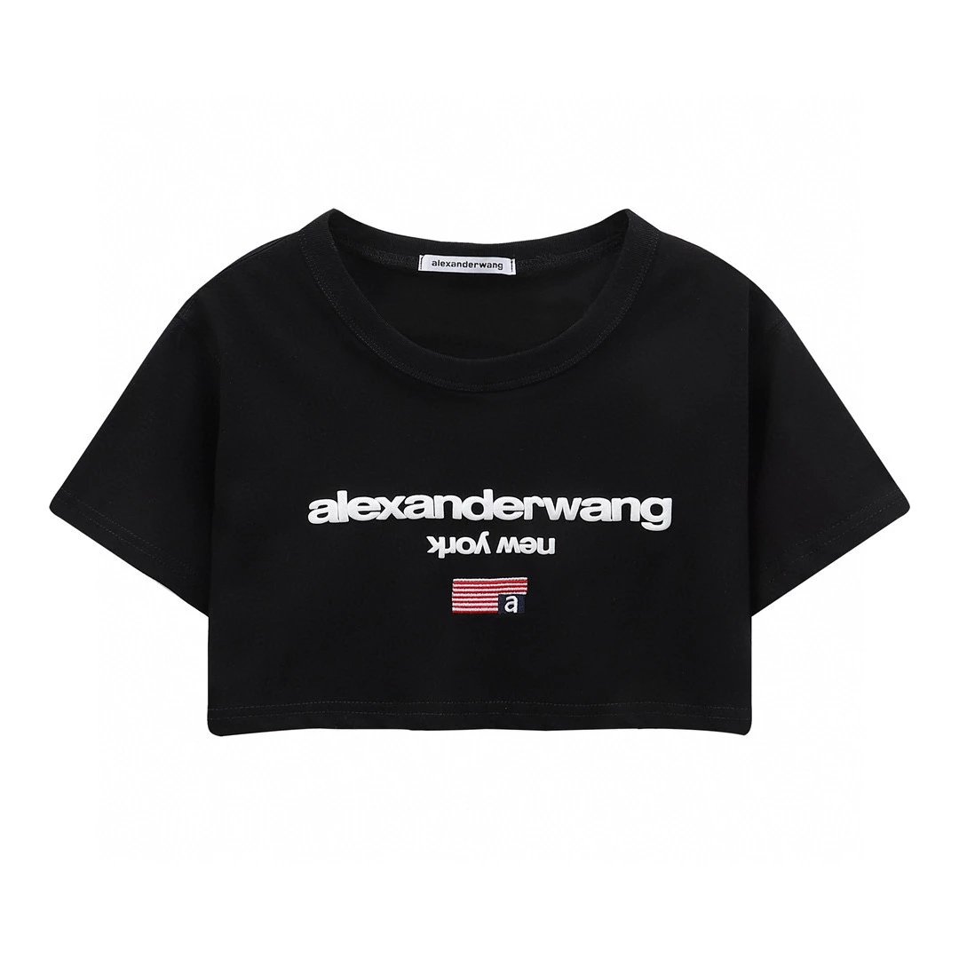 Alexander Wang T-shirt Top Version New Women's Clothes Short Short Sleeve T T-shirt