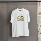 Louis Vuitton LV T-shirt Chest Stripe Letter Embroidery Patch logo round Neck Short Sleeve25ss New Pure Cotton Unisex Style T Casual T-Shirt Base Layer Shirt OS Loose Fit Half Sleeve Top Plus Size