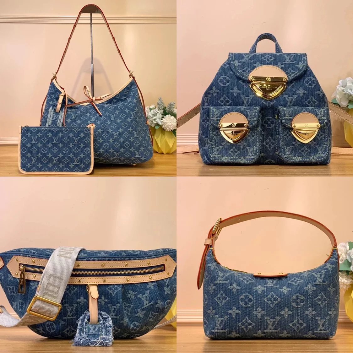 Louis Vuitton LV Women's Bag 2024Popular Retro Denim Denim Series Women's Bag Collection Onthego Tote Bag Shopping Bag Mummy Bag Shoulder Crossbody Bag HighRise Waist Bag Venice Backpack Backpack Schoolbag HillsPochette Underarm Bag Hand-Carrying Bag Carr