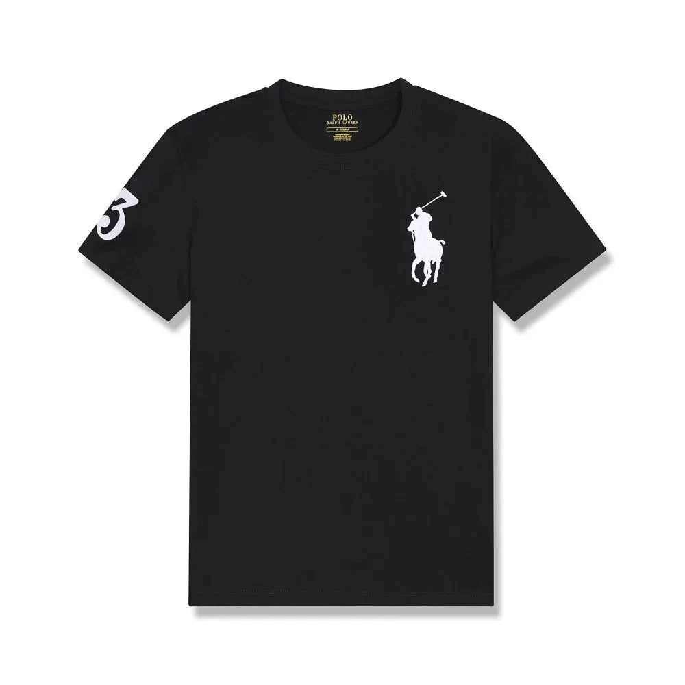 Ralph Lauren T-shirt Top Version Label POLORalphLauren Men's Big Horse Mark Short Sleeve round Neck Solid Color T Summer Shirt