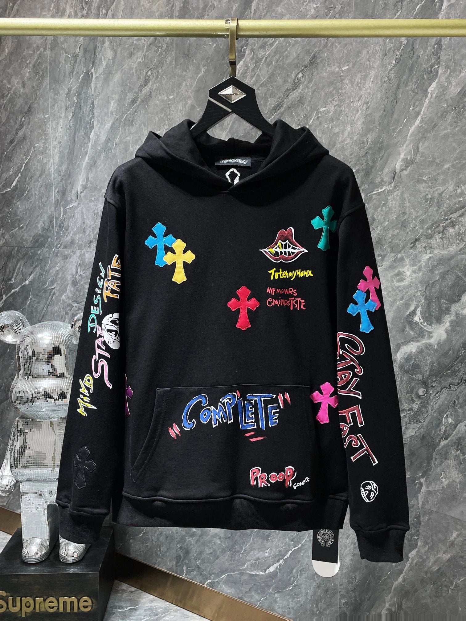 Chrome Hearts Hoodie Top Version Fashion Brand Popular Printed Hoodie Women Loose Men ins Trendy Hoodie Long Sleeve Pure Cotton Couple