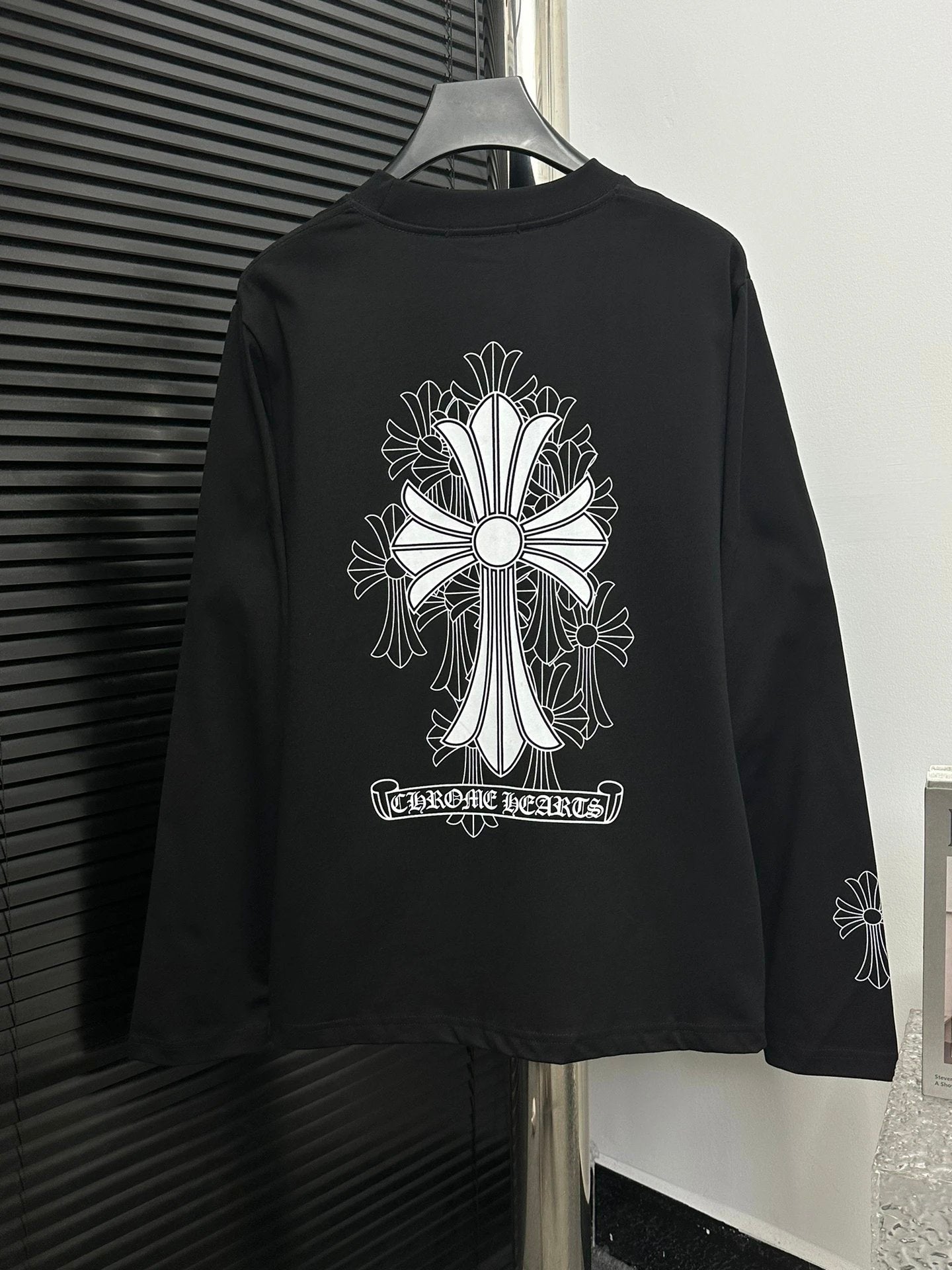 Chrome Hearts Hoodie Printed Back logo Round Neck Sweatshirt Jacket OS Loose Fit Pullover Long Sleeve Unisex Base Shirt Sports Casual Top