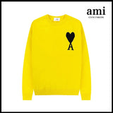 Ami Sweater Knitwear Classic round Neck Big Heart Jacquard Pullover Sweater Loose and Idle Sense Casual Couple Outfit-CY