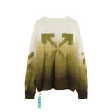 OFF-White Sweater Arrow Gradient Mohair Jacquard Sweater Loose Wool Sweater Tide-CY1688