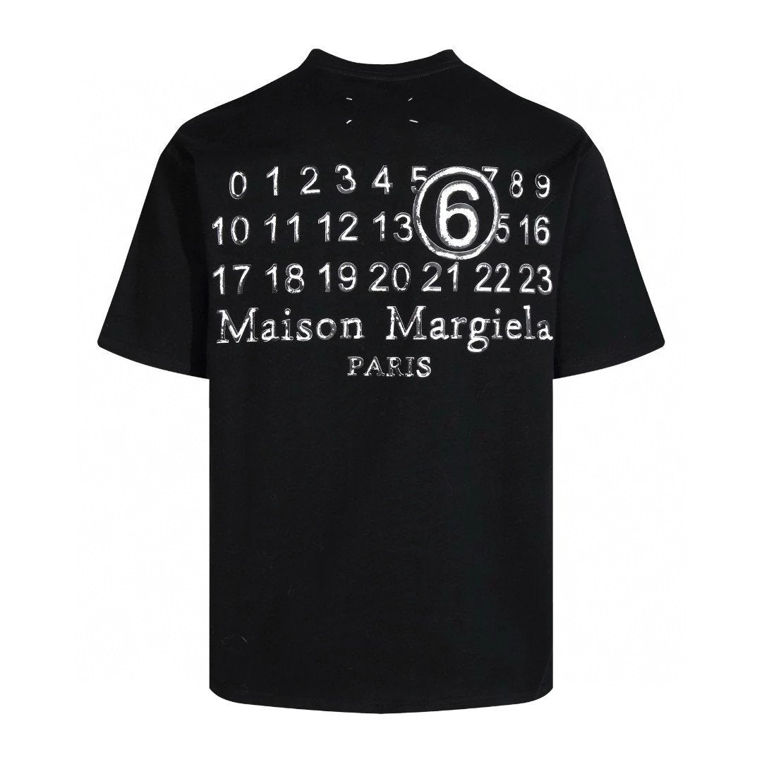 Maison Margiela T-shirt Top Version Spring and Summer Leisure Loose Printed Short Sleeve Joint Embroidery Overlapping T Men's T-shirt