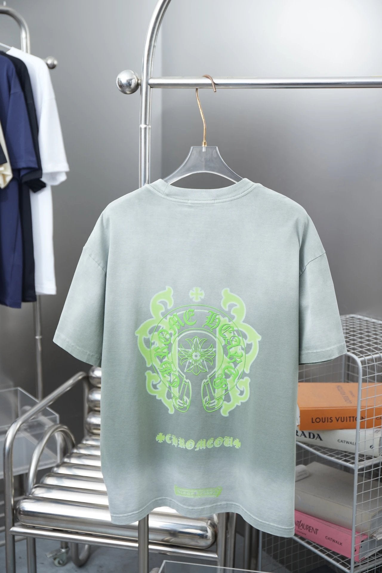 Chrome Hearts T-shirt Sanskrit Script Print logo round Neck Short Sleeve25ss New Pure Cotton Unisex Style T T-shirt OS Loose Fit Base Shirt Half Sleeve T-Shirt Top Half Sleeve