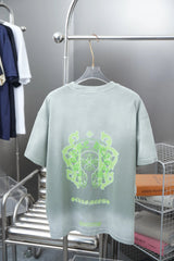 Chrome Hearts T-shirt Sanskrit Script Print logo round Neck Short Sleeve25ss New Pure Cotton Unisex Style T T-shirt OS Loose Fit Base Shirt Half Sleeve T-Shirt Top Half Sleeve