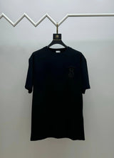 Burberry T-shirt Chest B Letter Shield Embroidery logo round Neck Short Sleeve25ss New Pure Cotton Unisex Style T T-shirt OS Loose Fit Base Shirt Top Half Sleeve T-Shirt