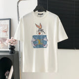 Louis Vuitton LV T-shirt Front Chest Denim Patch logo round Neck Short Sleeve25ss New pure cotton T Unisex T-Shirt OS Loose Fit Base Shirt Top Half Sleeve T-Shirt