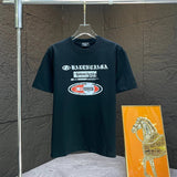 Balenciaga T-shirt Chest Pattern Print logo round Neck Short Sleeve25ss New Pure Cotton Unisex Style T Casual T-Shirt Base Layer Shirt OS Loose Fit Half Sleeve Top Plus Size