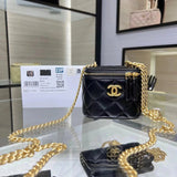 Chanel Women's Bag Top version 【**Original Sheepskin】23s Spring and Summer New Camellia Adjustable Buckle Small Box Bag C Best-Selling Camellia mini Box Bag Cosmetic Bag Inner Mirror Makeup New Small Waste Bag mini Bag Long Box Bag Home Camellia Bag Women