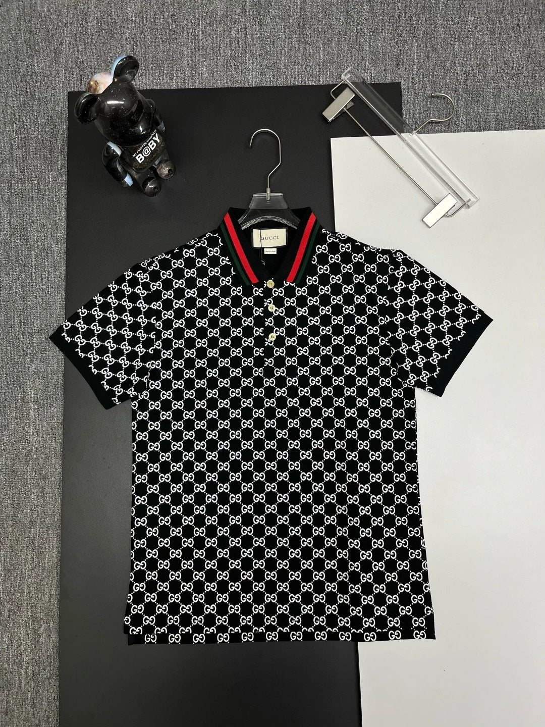 Gucci T-shirt Front Full Print Old Flower logo Printing POLO Shirt Lapel Short Sleeve25ss New Unisex Style OS Loose T Summer Half Sleeve Business Shirt Plus Size T-Shirt