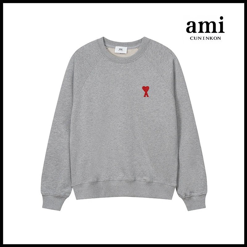 Ami Hoodie Ami Hoodie Couple Suit Classic Love Cotton Loose round Neck Raglan Hooded Sweater Leisure Tappered Trousers-CY