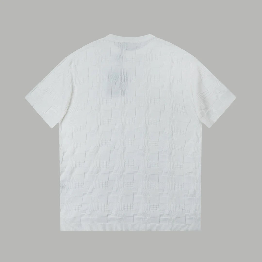 Louis Vuitton LV T-shirt Allover Jacquard logo round Neck Short Sleeve25ss New Pure Cotton Unisex Style T Casual T-Shirt Base Layer Shirt OS Loose Fit Half Sleeve Top Plus Size