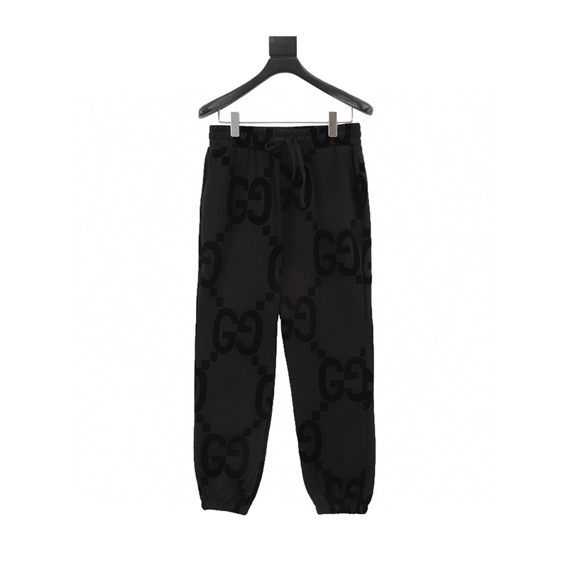 Gucci Sweatpants Flocked Printed Suit Trousers for Men and Women