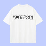 Louis Vuitton LV T-shirt Front chest arrow print logo round Neck Short Sleeve25ss New pure cotton T Unisex T-Shirt OS Loose Fit Base Shirt Top Half Sleeve T-Shirt