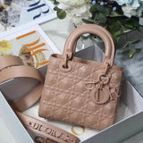 Dior Women's Bag Top version Original Leather2022Spring and Summer New Diamond-Shaped Rattan Plaid Diana Bag3Three Grids MiniLady Three Grids17cm Four Grids20cm Diamond Pattern New Diamond Rattan Plaid Women's Cow Leather Bag