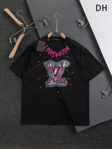 Louis Vuitton LV T-shirt 25ss New Pure Cotton Unisex Style T T-shirt OS Loose Fit Base Shirt Top Half Sleeve T-Shirt