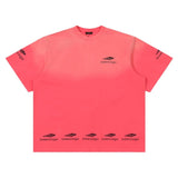 Balenciaga T-shirt Front Chest Washed Letter Print logo round Neck Short Sleeve25ss New pure cotton T Unisex T-Shirt OS Drop Shoulder Loose Fit Base Shirt Top T-Shirt Short Sleeve