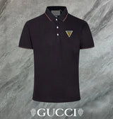 Gucci T-shirt Chest Triangle Letters logoPOLO Shirt Lapel Short Sleeve25ss New Unisex Summer Loose Short Sleeve T Business Commuter Short Sleeve Shirt Plus Size T-Shirt