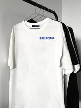 Balenciaga T-shirt Two-tone Large Logo Print logo round Neck Short Sleeve25ss New Pure Cotton Unisex Style T T-shirt OS Loose Fit Base Shirt Half Sleeve T-Shirt Top Half Sleeve