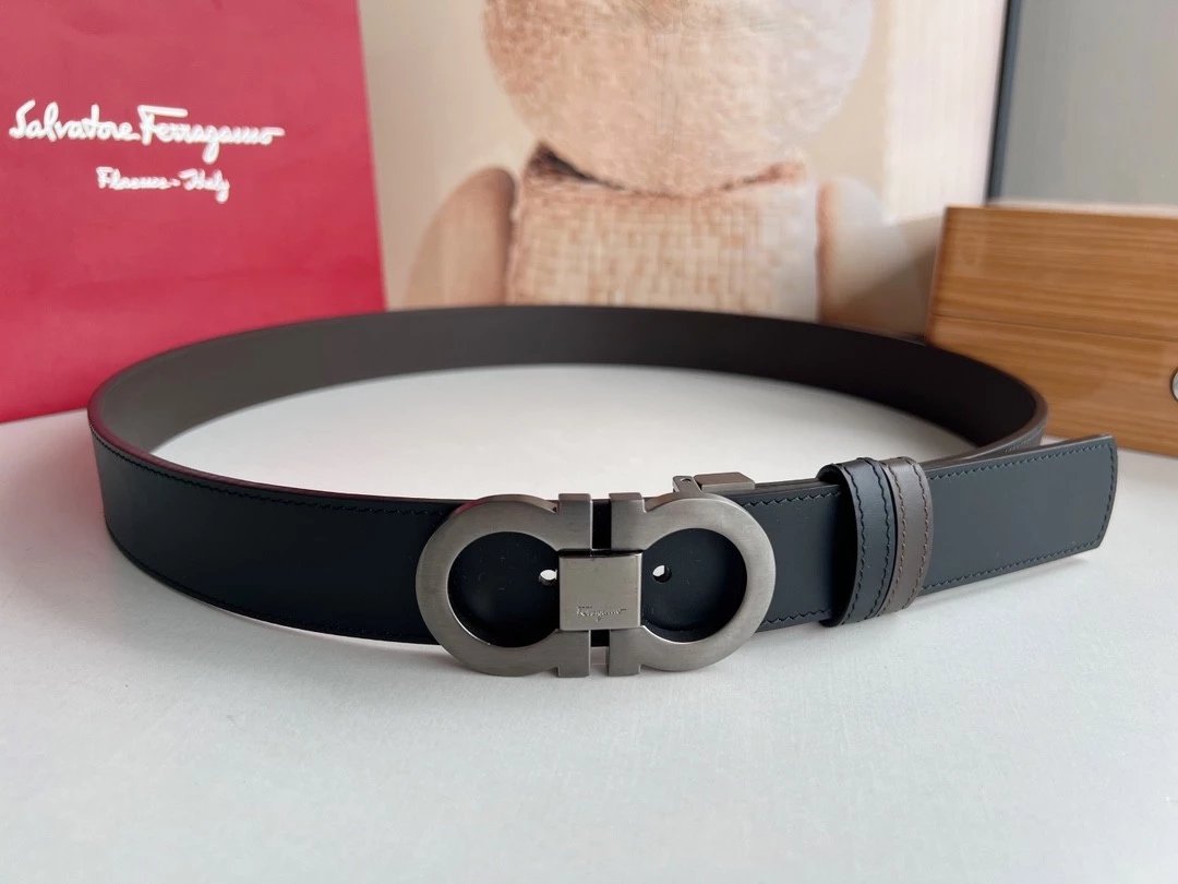 Ferragamo Belt Top version 【Full Package】Belt Width for Men and Women3.5cm with Chip nfc Anti-Counterfeiting Quality Counter Full Set Packaging Italian Double-Sided Cowhide Matching Boutique Brass Buckle Belt Pants Belt