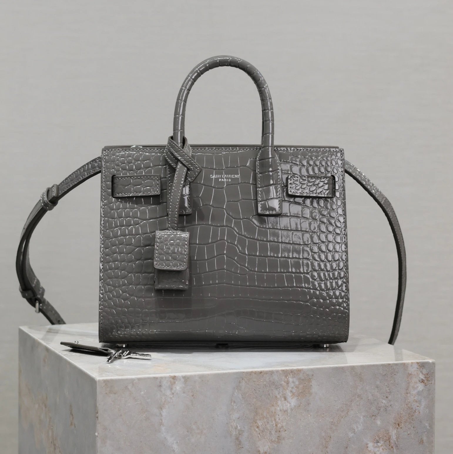YSL Women's Bag Top version 【Super Original Leather】New File Holder Series sacdejour Tote Bag Crocodile Pattern Cowhide Portable Large Tote Tote Bag Yang Shulin SDJ File Holder Shopping Bag Women's Handbag Large Capacity Women's Bag Handbag