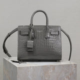 YSL Women's Bag Top version 【Super Original Leather】New File Holder Series sacdejour Tote Bag Crocodile Pattern Cowhide Portable Large Tote Tote Bag Yang Shulin SDJ File Holder Shopping Bag Women's Handbag Large Capacity Women's Bag Handbag