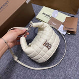 Burberry Women's Bag Top version 2022Surrogate Shopping-Grade Exquisite and Chic Super Soft Cake Sheepskin Quilted Waist Bag Crescent-Shaped Shoulder Messenger Bag TB Twist Lock Bag Handbag Clutch
