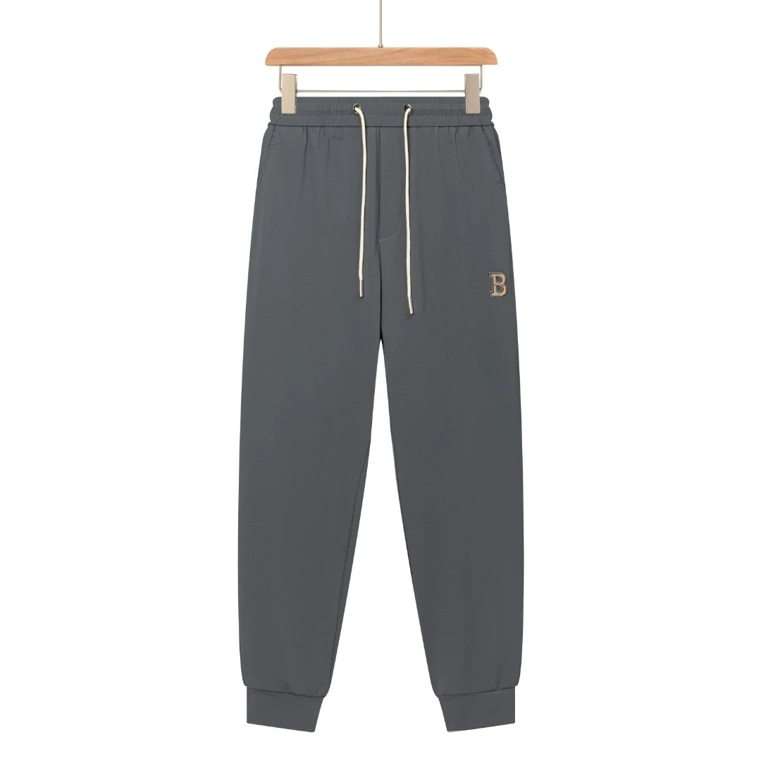 Burberry Sweatpants Plaid Front B Letter Patch Embroidery logo Cuffed Sweatpants25ss Spring Summer New Sports Pants Autumn Unisex Pure Cotton Long Pants Drawstring Loose Plus Size Casual Pants