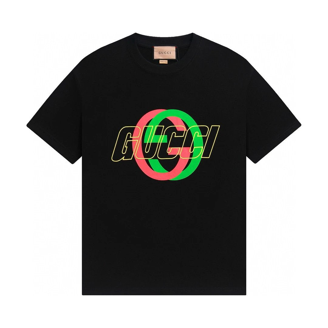 Gucci T-shirt Double-breasted G Interlocking Letter Print logo round Neck Short Sleeve25ss New Pure Cotton Unisex Style T T-shirt OS Loose Fit Base Shirt Half Sleeve T-Shirt Top Half Sleeve