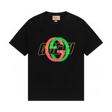 Gucci T-shirt Double-breasted G Interlocking Letter Print logo round Neck Short Sleeve25ss New Pure Cotton Unisex Style T T-shirt OS Loose Fit Base Shirt Half Sleeve T-Shirt Top Half Sleeve
